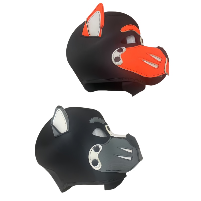 Party Games Couple - Erotic Colorful Dog Hood Mask with