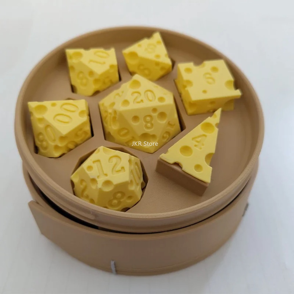 3D Printed Cheese Dice Set wit - Party Games At Wedding recension och pris