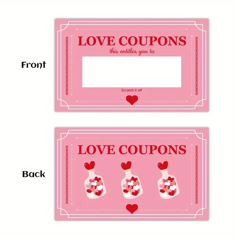 30 Pcs Pink Lucky Scratch Card - Party Games Couple recension och pris