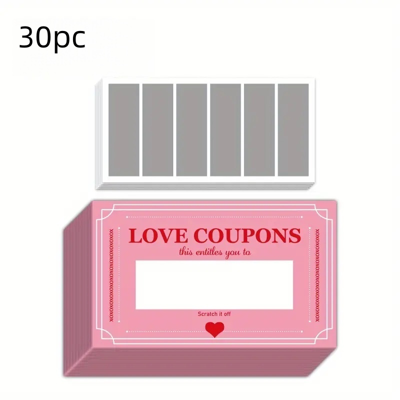 30 Pcs Pink Lucky Scratch Card - Party Games Couple recension och pris